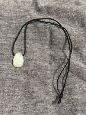 Very Pale Blue Green Chalcedony Teardrop Pendant Necklace